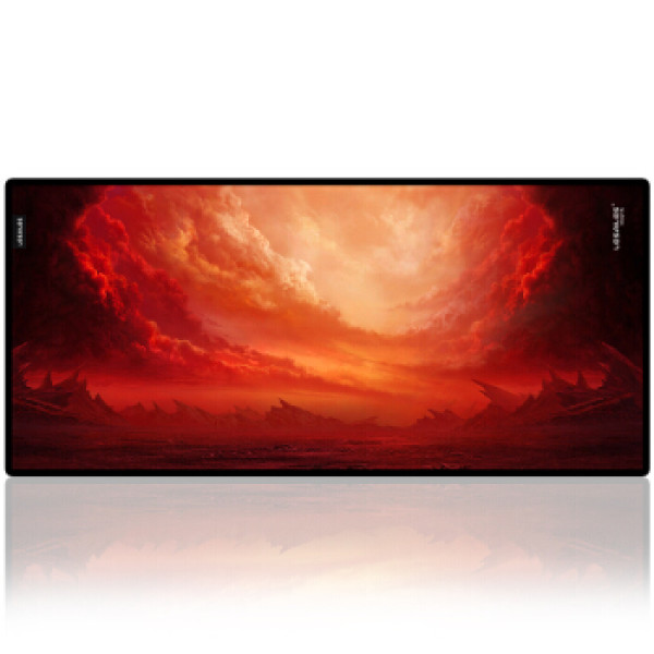 飞遁(lesailes)900*400*3mm红色霸气背景游戏电竞鼠标垫 超大电脑键盘