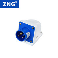 ZNG浙工32a3p器具插头明装 单相220V3芯32a工业电源反插头固定式 5个装ZNG-523