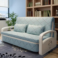 摩高空间多功能可折叠沙发床现代简约1.9米小户型客厅家具伸缩两用沙发床-浅蓝色