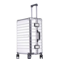 HEEYA 全铝镁合金拉杆箱商务旅行箱静音万向轮行李箱28英寸 8095 银色