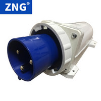 ZNG ip67防水明装器具插座3芯63a 单相220V63a3p工业反插座 ZNG-533