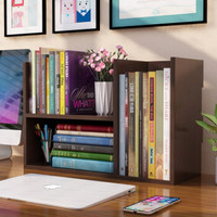 金隆兴(glosen)书架桌上简易学生办公桌面置物架创意小书柜稳固文件收纳柜 6365 黑胡桃色