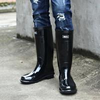 回力 Warrior 雨鞋男式劳保高筒防滑水胶户外套靴 HXL838 高筒黑色 43