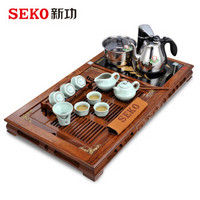 新功 SEKO F64鸡翅木茶具套装功夫茶盘套装全自动智能泡茶茶具自动上水茶台