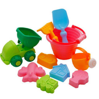 亚之杰玩具儿童益智玩具沙滩戏水过家家软胶材质十件套