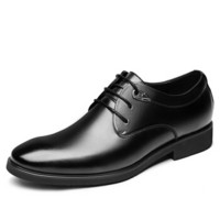 COSO 男鞋系带皮鞋青年英伦商务正装鞋英伦休闲男鞋 C812 黑色 39码