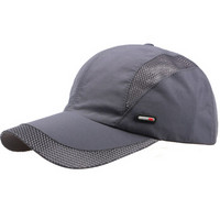 GLO-STORY 棒球帽 透气运动网帽男女款户外鸭舌帽MMZ724038深灰色