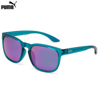 PUMA 彪马 eyewear 男款太阳眼镜 方形镜框墨镜 PU0072SA-004 蓝绿色镜框蓝紫色镜片 56mm