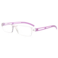 恋上（LianSan）老花镜 男女款便携无框耐摔PC树脂高清老光眼镜 2220S 紫色 100度