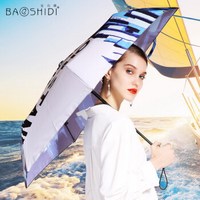 宝石蝶女士夏日遮阳防晒自动太阳伞280g 时尚创意印花折叠晴雨伞 精美礼盒包装/摩登岁月系列 涂鸦艺术