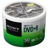 索尼（SONY）DVD+R 光盘/刻录盘 16速4.7G 环保装50片 空白光盘