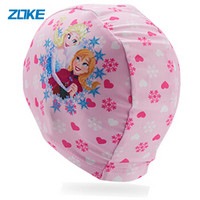 洲克 ZOKE 时尚游泳帽男士女式布质泳帽女长发设计粉色冰雪奇缘 LL65O4330