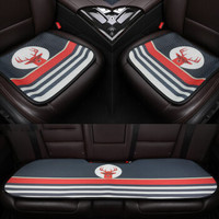 紫风铃 汽车坐垫三件套夏季可爱卡通汽车座垫小方垫前排单片四季通用 防滑办公座椅垫KA 3件套-时尚鹿