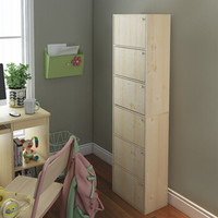 慧乐家 书柜书架 鲁比克六层组合带门柜 大容量储物收纳柜  白枫木色 11323-1