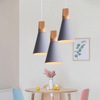 HAIDE/海德照明 HAIDE LIGHTING 卧室灯 LED餐吊灯马卡龙三头 灰 大于15W