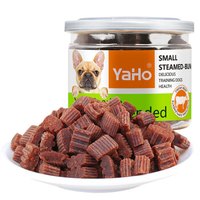 YAHO亚禾 狗零食牛肉粒160g*罐 宠物牛肉干 狗狗训练用零食 磨牙 美味训犬零食 罐装