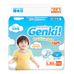 nepia 妮飘 更祺 Genki! 婴儿纸尿裤 L32片 *4件