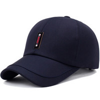 GLO-STORY 棒球帽男 春夏季新款棒球帽休闲中年遮阳帽拼接帽檐 男士时尚棒球帽MMZ914055 藏蓝色