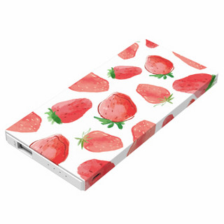 SOLOVE 10000毫安 移动电源 聚合物 可爱卡通苹果安卓手机通用便携充电宝 草莓