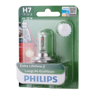 PHILIPS 飞利浦 恒劲光H7环保长寿型升级型汽车灯泡卤素灯单支装 色温3100K