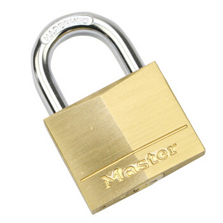 玛斯特（Master Lock）黄铜挂锁家用实心仓库大门锁140MCND