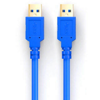 山泽(SAMZHE) USB3.0数据线 公对公AM/AM 笔记本散热器连接线 双头移动硬盘盒数据线 1米 UK-910