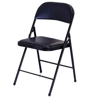 雅美乐 折叠椅子家用餐椅 电脑办公培训会议宿舍靠背椅 黑色YZ101