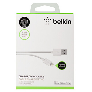 贝尔金（BELKIN）苹果MFI认证 Lightning接口充电线 适用于iPhoneXs Max/XR/X/8/7/iPad Pro 白色 1.2米