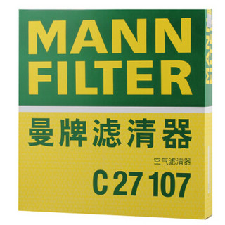 曼牌滤清器 曼牌(MANNFILTER)空气滤清器/空气滤芯/空滤C27107(英朗GT1.6T/英朗XT1.6T/科鲁兹1.6T)