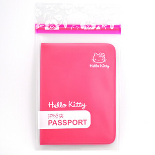 日本凯蒂猫（Hello Kitty）旅行收纳护照夹证件包护照套卡通女士短款多功能保护套收纳包 复古玫红色