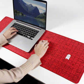 宜适酷（EXCO）手指人游戏鼠标垫超大号 包边桌垫  锁边键盘垫 900X300mm 京东自营 MSP026 红