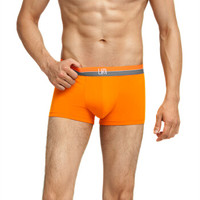 UM25 男士内裤U莫时尚50S莫代尔宽腰边中腰平角裤 鲜果橙 185/XL UM23AF1 (橙色、185/XL、平角裤、莫代尔)