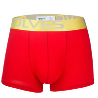 SEPTWOLVES 七匹狼 本命年男士内裤男平角裤粘纤冰丝大红色裤头男式新年新婚四角裤 4条礼盒装 XL 红色 D7002