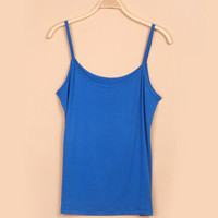 雪中飞 SNOWFLYING 宽松透气单件装百搭女士吊带背心 女 XXNvDiaoDai 孔雀蓝 160(均码) (蓝色、均码、棉)