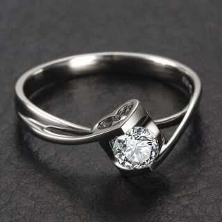 鸣钻国际 钻戒女 9K金钻石戒指结婚求婚女戒 情侣钻石对戒女款 天使之吻 11号指圈
