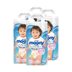 moony 尤妮佳 XL38片 女宝宝拉拉裤 4包装