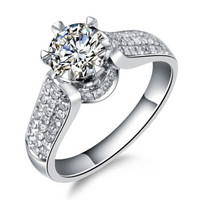 一搏千金（YBQJ）BG007 18K金共90分IJ色求订结婚 钻石戒指 钻戒 钻石女戒