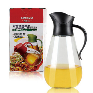 SIMELO（施美乐）首尔风情调料瓶自开启防漏油壶550ML（黑色）