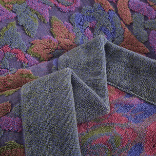 隽优 毛巾被 多彩玫瑰纯棉毯子 双人毯 夏季全棉空调毯夏凉被 紫色大号 180*200cm
