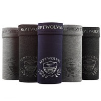 SEPTWOLVES 七匹狼 男士平角内裤男冰丝轻薄透气四角裤吸湿快干男式裤头 4条装 96177- L 黑色系 灰色系 蓝色系