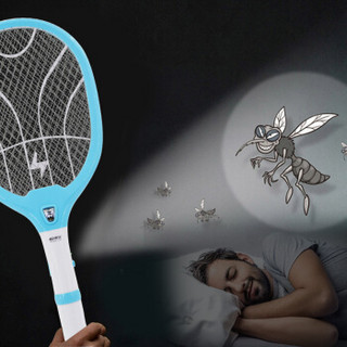 康铭电蚊拍 可充电苍蝇拍 LED灯灭蚊拍 大网面电蚊拍 户外电蚊拍 3820