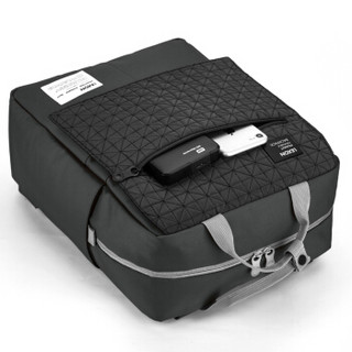 法国乐上(LEXON)双肩包13.3/14英寸笔记本电脑包时尚休闲背包泼水旅行包男书包  深灰色