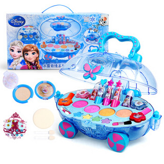 迪士尼玩具女孩儿童彩妆化妆盒套装 小女孩生日儿童节礼物口红指甲油化妆玩具Disney 冰雪奇缘公主化妆车
