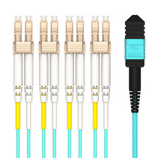 HAILE 海乐MPO-MT12-LC-10M 多模万兆OM3光纤跳线网线 40G模块用MPO光纤线 12芯MPO-LC 10米