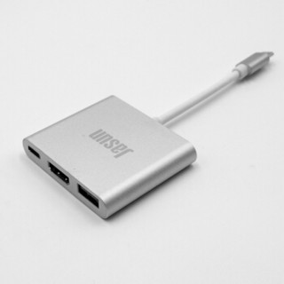 捷顺（JASUN）Type-C转HDMI转换器+USB3.0 三合一扩展坞 显示器线支持12寸MacBook JS-154