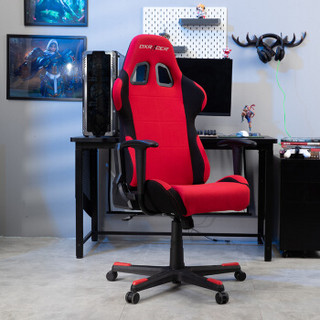 迪锐克斯（DXRACER）F01电脑椅 电竞椅人体工学办公椅子靠背椅家用游戏转椅 红黑