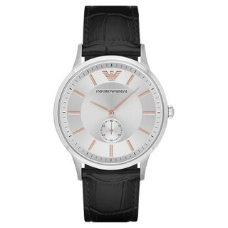阿玛尼(Emporio Armani)手表皮质表带经典休闲时尚石英情侣腕表AR9113