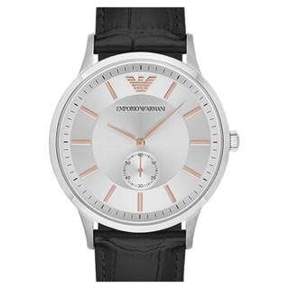 阿玛尼(Emporio Armani)手表皮质表带经典休闲时尚石英情侣腕表AR9113