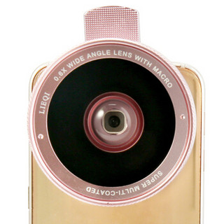 猎奇（LIEQI）手机镜头 抗畸变广角+微距套装 拍照神器 苹果华为外置摄像头 自拍照相镜头 LQ-025 玫瑰金