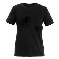 设计师品牌 M essential 网纱字母棉质T恤 黑色 38